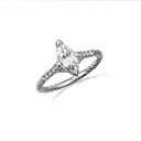 .925 Sterling Silver Marquise Cut Clear CZ Gemstone CZ Roped Twist Ring