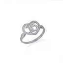 .925 Sterling Silver 15 Anos Heart Quinceanera Textured Ring
