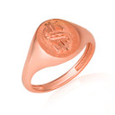 Rose Gold Money Dollar Sign Signet Ring