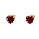 Yellow Gold Heart-Shaped Personalized Birthstone Earrings