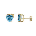 Yellow Gold Heart-Shaped Personalized Birthstone Earrings