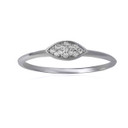 .925 Sterling Silver Oval CZ Eye Band Ring