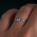 .925 Sterling Silver Royal Crown CZ Ring on female model