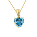 Yellow Gold Heart Personalized Birthstone Pendant Necklace