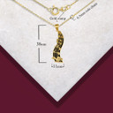 Gold Music Staff Treble Clef Notes Enamel Pendant Necklace with measurements