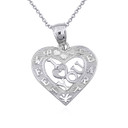 .925 Sterling Silver I Love You Sweet Heart Pendant Necklace