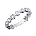 White Gold Beaded Circle Bubble Band Eternity Ring