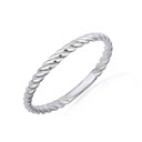 White Gold Twisted Rope Eternity Band Ring