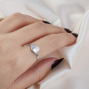 .925 Sterling Silver Ocean Seashell Beach Ring on female model
