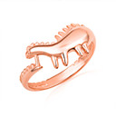 Rose Gold Dinosaur Stegosaurus Band Ring