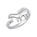 .925 Sterling Silver Dinosaur Stegosaurus Band Ring