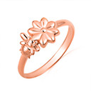 Rose Gold Daisy Flower Bee Ring