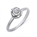 Gold Diamond Cut Rose Flower Ring (Available in Yellow/Rose/White Gold)