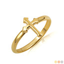 Gold Religious Cross Faith Ring