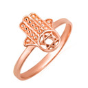 Rose Gold Jewish Star Of David Hamsa Hand Ring