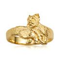 Gold Yorkshire Terrier Pet Dog Yorkie Band Ring