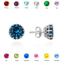 10K White Gold Gemstone Statement Stud Earrings