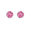 10K White Gold Gemstone Statement Stud Earrings