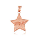 Rose Gold United States Army Officially Licensed Star Pendant