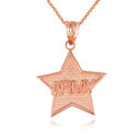 Rose Gold United States Army Officially Licensed Star Pendant Necklace