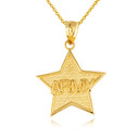 Gold United States Army Officially Licensed Star Pendant Necklace