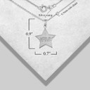 .925 Sterling Silver United States Army Officially Licensed Star Pendant Necklace with measurements