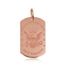 Rose Gold Engravable United States Navy Reserve Officially Licensed Emblem Dog Tag Medallion Pendant