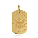 Gold Engravable United States Navy Reserve Officially Licensed Emblem Dog Tag Medallion Pendant