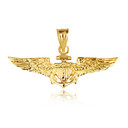 Gold United States Navy Officially Licensed Shield Eagle Anchor Emblem Pendant
