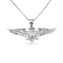 .925 Sterling Silver United States Navy Officially Licensed Shield Eagle Anchor Emblem Pendant Necklace
