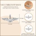 .925 Sterling Silver United States Navy Officially Licensed Shield Eagle Anchor Measurement Photo