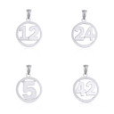 Gold Personalized Jersey Number Sports Circle Pendant