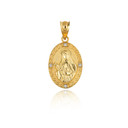 Gold Saint Therese Oval Victorian Medallion Pendant