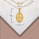 Gold Saint Therese Diamond Oval Victorian Medallion Pendant Necklace (Available in Yellow/Rose/White Gold)