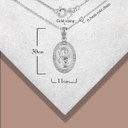 .925 Sterling Silver Saint John CZ Oval Victorian Medallion Pendant Necklace
