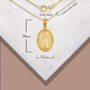 Gold Saint Pio Diamond Oval Victorian Medallion Pendant Necklace (Available in Yellow/Rose/White Gold)