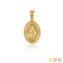 Gold Saint Rita Oval Victorian Medallion Pendant