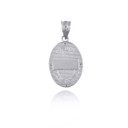 .925 Sterling Silver Saint Rita CZ Oval Victorian Medallion Pendant back side