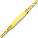 Men's Yellow Gold ID Cuban Bracelet- (7.5")