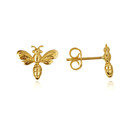 14K Yellow Gold Dragonfly Stud Earrings