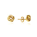 14K Yellow Gold Interlocking Love Knot Stud Earrings