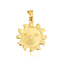 Gold Celestial Sun Face Pendant