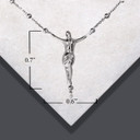 .925 Sterling Silver Dainty Beaded Jesus Christ Cross Crucifix Rosary Necklace
