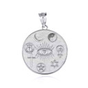 .925 Sterling Silver Spiritual Symbols Faith Medallion Pendant