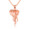 Rose Gold Lucky Elephant Wildlife Animal Pendant Necklace