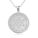 White Gold US Army Historical Stars Pendant Necklace