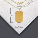 Gold US Army Logo Dog Tag Pendant Necklace with measurements