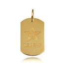 Gold US Army Logo Dog Tag Pendant