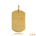 Gold United States Army Dog Tag Engravable Pendant