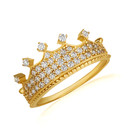 Gold CZ Triple Set Royal Crown Ring